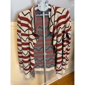 Charlotte Russe Open Front Zig Zag Cardigan Medium Snazzy Cozy Bookstore Vibe